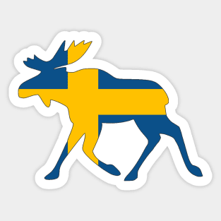 Sweden Flag in a scandinavian elk (moose) Sticker